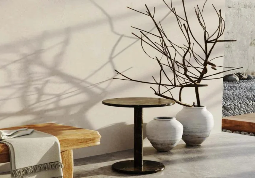 Side Tables Made of Black Marble for the Modern Interior